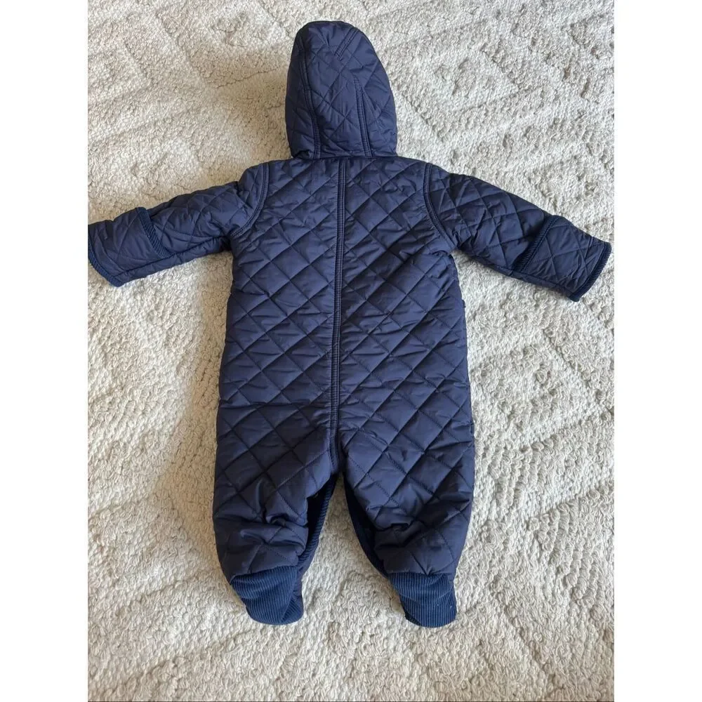 Ralph Lauren Baby Quilted Navy Blue Hooded Bunting 3 Month